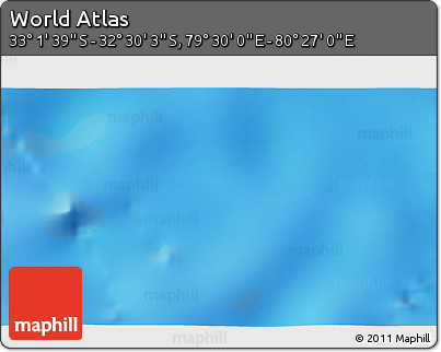 Physical 3D Map of the Area around 32° 45' 51" S, 79° 58' 29" E