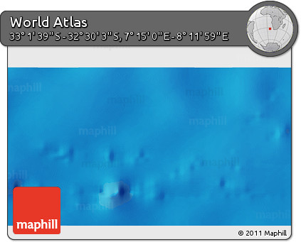 Physical 3D Map of the Area around 32° 45' 51" S, 7° 43' 29" E