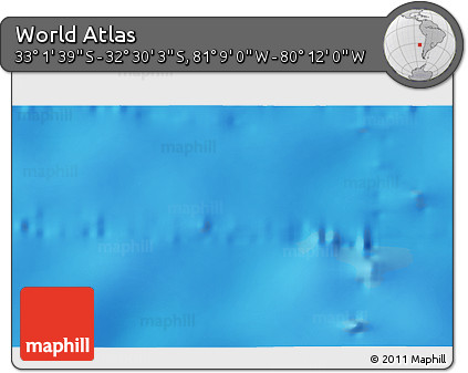 Physical 3D Map of the Area around 32° 45' 51" S, 80° 40' 30" W