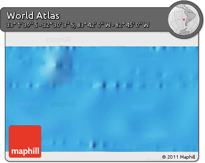 Shaded Relief 3D Map of the Area around 32° 45' 51" S, 83° 13' 29" W