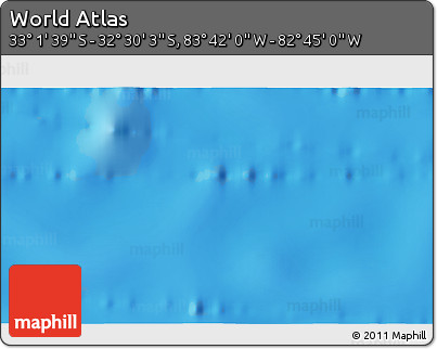 Shaded Relief 3D Map of the Area around 32° 45' 51" S, 83° 13' 29" W