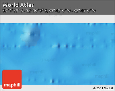 Shaded Relief 3D Map of the Area around 32° 45' 51" S, 83° 13' 29" W