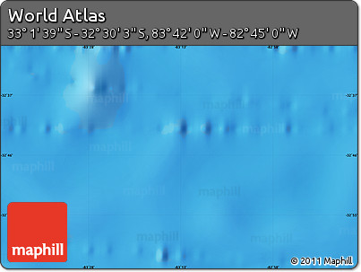 Shaded Relief Map of the Area around 32° 45' 51" S, 83° 13' 29" W