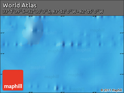 Shaded Relief Map of the Area around 32° 45' 51" S, 83° 13' 29" W