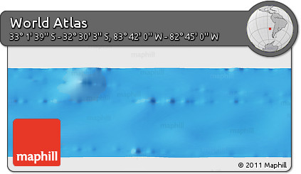 Physical Panoramic Map of the Area around 32° 45' 51" S, 83° 13' 29" W