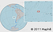 Gray Location Map of the area around 32° 45' 51" S, 84° 4' 29" W, hill shading