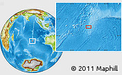 Physical Location Map of the area around 32° 45' 51" S, 86° 46' 30" E