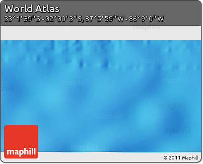 Physical 3D Map of the Area around 32° 45' 51" S, 86° 37' 30" W