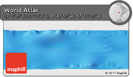 Physical Panoramic Map of the Area around 32° 45' 51" S, 88° 19' 29" W