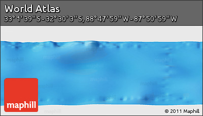 Physical Panoramic Map of the Area around 32° 45' 51" S, 88° 19' 29" W