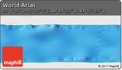 Physical Panoramic Map of the Area around 32° 45' 51" S, 88° 19' 29" W