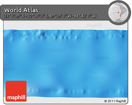 Physical 3D Map of the Area around 32° 45' 51" S, 89° 10' 30" W