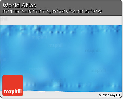 Shaded Relief 3D Map of the Area around 32° 45' 51" S, 89° 10' 30" W