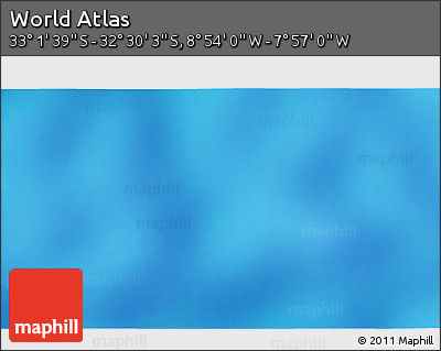 Physical 3D Map of the Area around 32° 45' 51" S, 8° 25' 30" W