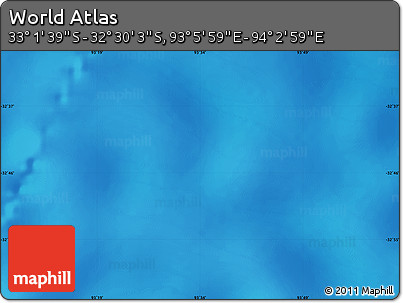 Physical Map of the Area around 32° 45' 51" S, 93° 34' 29" E
