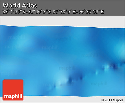 Shaded Relief 3D Map of the Area around 32° 45' 51" S, 96° 7' 30" E