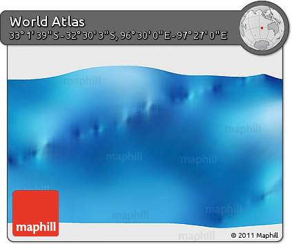Shaded Relief 3D Map of the Area around 32° 45' 51" S, 96° 58' 29" E