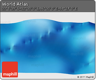 Shaded Relief 3D Map of the Area around 32° 45' 51" S, 96° 58' 29" E