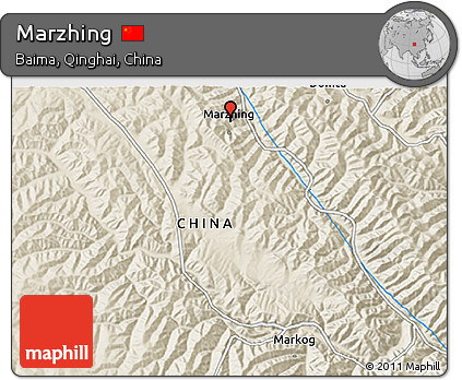 Shaded Relief 3D Map of Marzhing