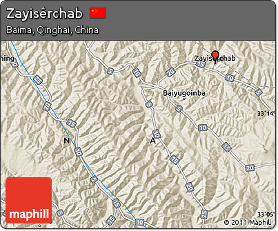 Shaded Relief Map of Zayisêrchab