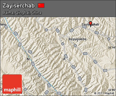 Shaded Relief Map of Zayisêrchab
