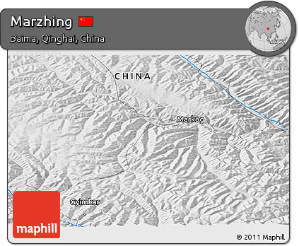 Physical Panoramic Map of Marzhing