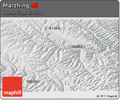 Physical Panoramic Map of Marzhing