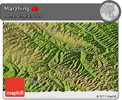 Satellite Panoramic Map of Marzhing