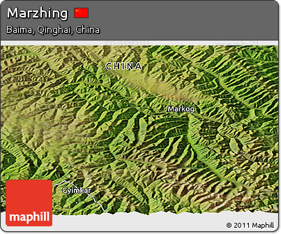 Satellite Panoramic Map of Marzhing