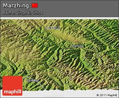 Satellite Panoramic Map of Marzhing