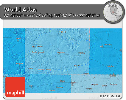Political 3D Map of the Area around 33° 4' 42" N, 100° 13' 29" W