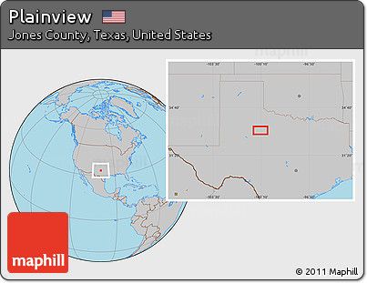 Gray Location Map of Plainview
