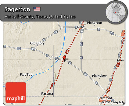 Shaded Relief Map of Sagerton