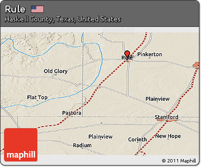 Shaded Relief Panoramic Map of Rule