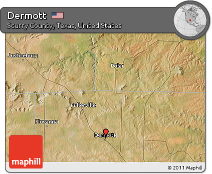 Satellite 3D Map of Dermott