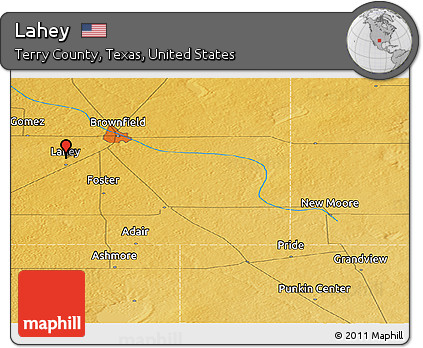 Physical Panoramic Map of Lahey