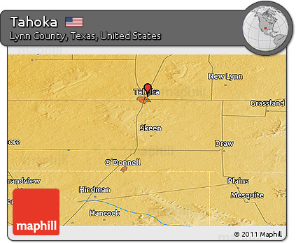 Physical Panoramic Map of Tahoka