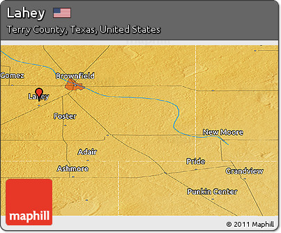 Physical Panoramic Map of Lahey