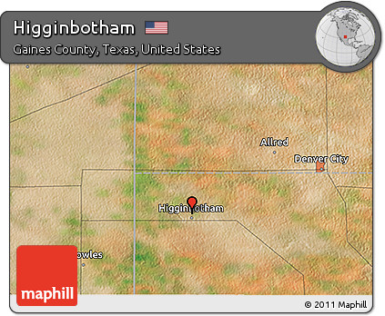 Satellite 3D Map of Higginbotham