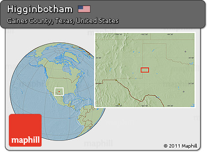 Savanna Style Location Map of Higginbotham, hill shading