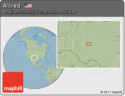 Savanna Style Location Map of Allred, hill shading