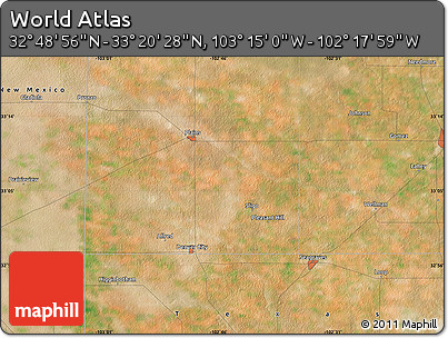 Satellite Map of the Area around 33° 4' 42" N, 102° 46' 30" W
