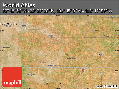 Satellite Map of the Area around 33° 4' 42" N, 102° 46' 30" W
