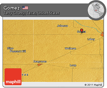 Physical Panoramic Map of Gomez