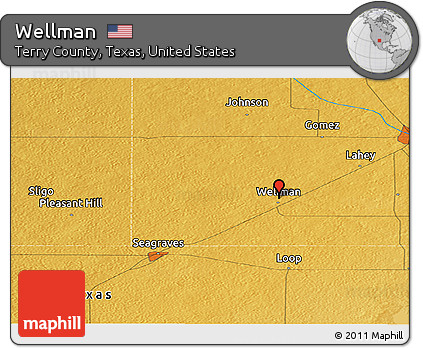 Physical Panoramic Map of Wellman