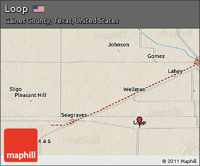 Shaded Relief Panoramic Map of Loop
