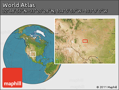 Satellite Location Map of the Area around 33° 4' 42" N, 103° 37' 30" W