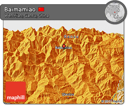 Political 3D Map of Baimamiao