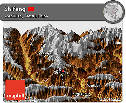 Physical Panoramic Map of Shifang