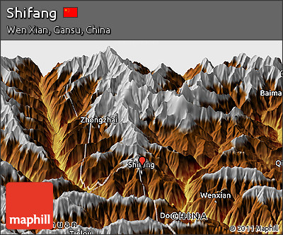 Physical Panoramic Map of Shifang